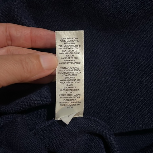 Chico's Blue Boxy 3/4 Sleeve Sweater Size 4 Sparkle Detail Lagenlook Relaxed - Picture 12 of 12